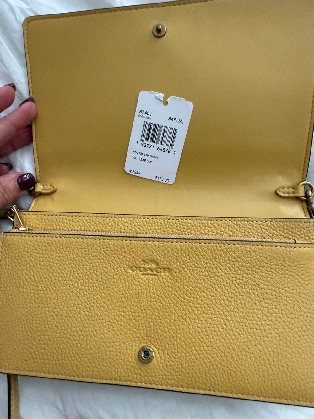 Coach Pebbled Leather Crossbody in Mustard - Picture 2 of 6